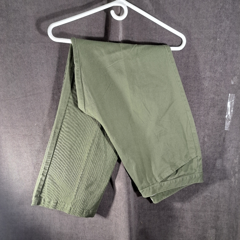 90s Cotton Ginny Plus Khaki Green Stretch Straight Leg Jeans 2 Pockets VG 16